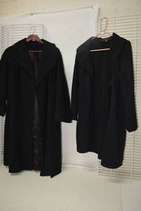 lot 319 image: Womens Clothes Black Coat Cashmere and Black Fever jacket size L