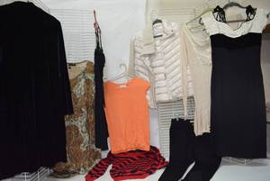 lot 321 image: Womens Clothes Dresses, Calvin Klein White Puffy Jacket size M, Michael Kors pants size 2