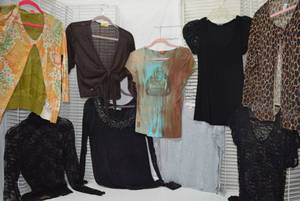 lot 327 image: Womens Clothes Size SM - mostly Brown and Black and Budda T-shirt