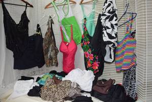 lot 355 image: Womens Clothes Large Variety of Swimsuits, different sizes and Covers