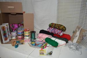 lot 176 image: Craft Lot Yarn, Ribbons, and Butterflies, Oh Yeah