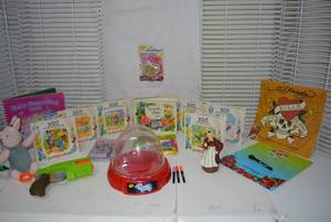 lot 174 image: Kids Lot Butterfly Children Book Set, Drawing Toys and Ed Hardy Calendar 2010