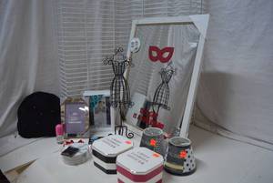 lot 167 image: Girls Room Dcor Superhero Mirror, Ceramic Jewelry Boxes, Shadow Box and More