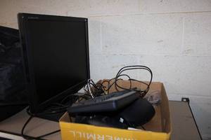 lot 23 image: Electronics Monitor, keyboard and speakers