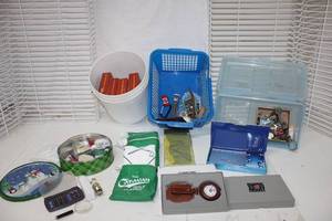 lot 54 image: Misc. Lot Swiss Army Watch, Card Game Set, Golf Towels and More