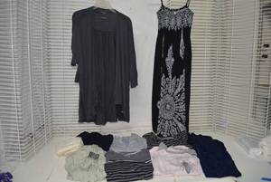 lot 372 image: Womens Clothes Summer Dress, Tops and Cardigan