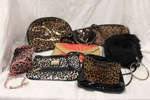 lot 417 image: Purses Animal Prints - Betseyville, Carlos Falchi, and Vera Bradley Cosmetic Bag