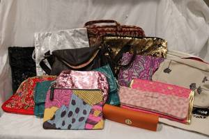 lot 419 image: Purses The Sak Leather Purse, Sequins, and Cosmetic Bags