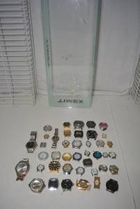 lot 145 image: Watch Faces mostly Plus Timex Display Case