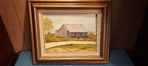 lot 43 image: 14x17 painting of a house