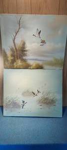 lot 106 image: Pair of paintings featuring ducks