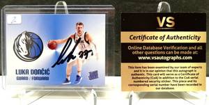 lot 2 image: BIG $$$ ITEM - DALLAS MAVERICKS SUPERSTAR, LUKA DONCIC AUTOGRAPHED COLLECTORS CARD WITH COA $$$