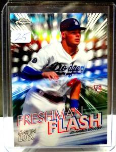 lot 25 image: Gavin Lux 2020 Topps Chrome Freshman Flash ROOKIE Card #12 Los Angeles Dodgers