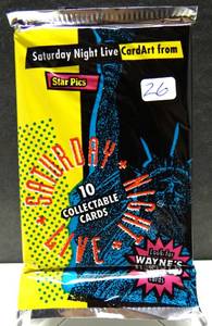 lot 26 image: 1992 Star Pics Saturday Night Live Card Art Sealed Factory Wax Pack - WAYNES WORLD