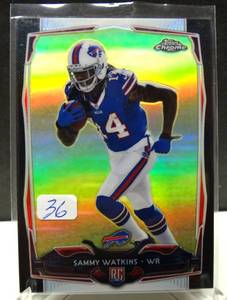 lot 36 image: LIMITED EDITION ROOKIE - SAMMY WATKINS 2014 TOPPS CHROME #138 ROOKIE BLACK REFRACTOR 151299 $$