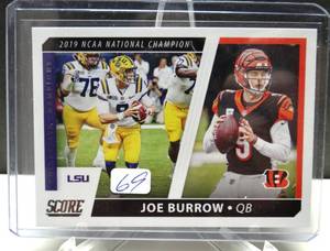lot 69 image: HOT SUPERBOWL ROOKIE - JOE BURROW, 2021 Score, Card #CC1, NUMBER 1 PICK 2020 NFL DRAFT