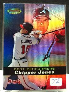 lot 72 image: 2000 Bowmans Best Atlanta Braves Baseball Card #88 Chipper Jones