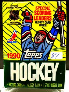 lot 81 image: 1990-91 Topps Hockey Wax Pack  MODANO, MOGILNY, R0ENlCK RCs