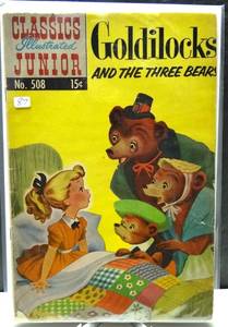 lot 87 image: VINTAGE 1953 - CLASSICS ILLUSTRATED JUNIOR # 508 - GOLDILOCKS & THE 3 BEARS $$