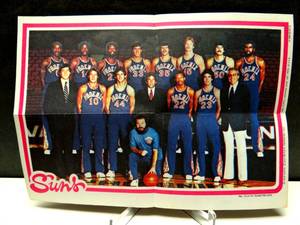 lot 97 image: 1980-81 TOPPS NBA TEAM PIN-UPS BASKETBALL TEAM PHOTO - PHOENIX SUNS #13