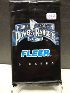 lot 103 image: 1995 Fleer Power Rangers The Movie Trading Cards Wax Pack