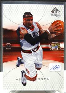 lot 109 image: 2004-05 SP Authentic Allen Iverson #64 HOF NMMT