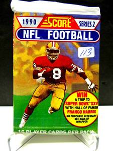 lot 113 image: 1990 Score Series 2 Wax Pack - 16 Cards Per Pack