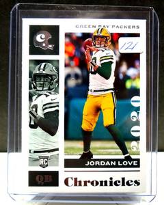 lot 121 image: NEXT PACKERS QB 2020 Panini Chronicles Jordan Love Rookie RC Green Bay Packers #38 NMT-MT
