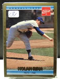 lot 131 image: Unopened Pack 12 CARD Donruss 1992 Coca-Cola Baseball Cards Nolan Ryan  Ruben Sierra $$