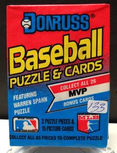 lot 133 image: 1989 Donruss Unopened 15 Card Sealed Wax Pack - Ken Griffey Jr. RC