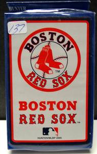 lot 137 image: MLB LICENSED BOSTON RED SOX PLAYING CARDS - UNOPENED