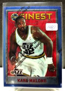 lot 140 image: 1995-96 Finest Utah Jazz Basketball Card #209 Karl Malone