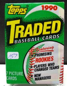 lot 157 image: 1990 Topps Traded Baseball Sealed Wax Pack (1) - Justice  Olerud Rookie