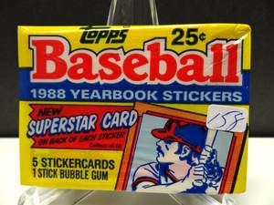 lot 158 image: 1988 Topps Baseball YEARBOOK STICKERS Pack , NIB, Ripken Ryan Bonds 