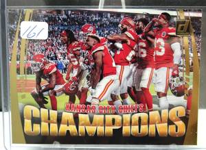 lot 161 image: 2020 Panini Donruss Football Kansas City Chiefs Super Bowl Champs Card #CHAMP-KC