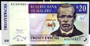 lot 162 image: UNCIRCULATED Malawi 20 Kwacha (1.4.2004) - ChilembweLake MalawiTea Harvest