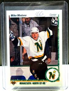 lot 166 image: ROOKIE STAR - MIKE MODANO 1990-91 UPPER DECK ROOKIE CARD #46 RC NEAR MINT $$