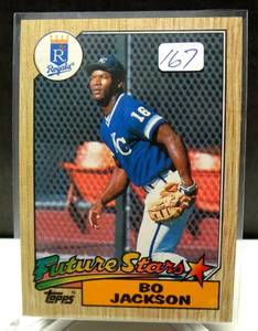 lot 167 image: ROOKIE - 1987 Topps Future Star Rookie #170 Bo Jackson Kansas City Royals RC