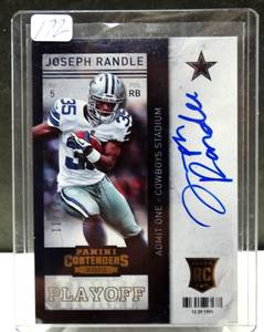 lot 172 image: LIMITED AUTOGRAPH (1199) - 2013 CONTENDERS JOSEPH RANDLE ROOKIE PLAYOFF TICKET AUTO COWBOYS- HOT 1199 $$$