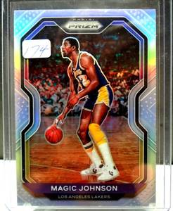 lot 174 image: 2020-21 Panini Prizm NBA Basketball Magic Johnson Silver SP #219 HOF Lakers $$
