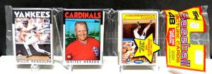 lot 186 image: SEALED 1986 TOPPS RACK PACK - 48 UNOPENEDUNSEARCHED CARDS $$