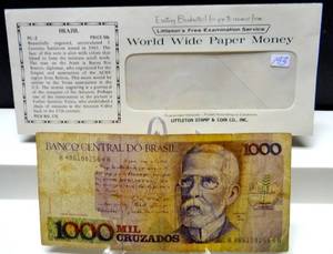 lot 193 image: 1988 1000 Mil Cruzados Banco Central Do Brazil Paper Bill Money Brazil