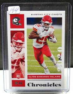 lot 194 image: HOT ROOKIE - 2020 Chronicles Clyde Edwards-Helaire Rookie RC #46 Kansas City Chiefs