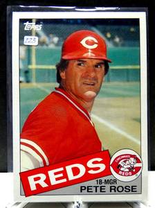 lot 223 image: 1985 Topps Jumbo 5 X 7 #32 Pete Rose Cincinnati Reds NMMT $$