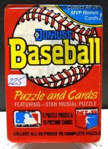 lot 225 image: 1988 Donruss Baseball Sealed Unopened Wax Pack 15 Cards & 3 Puzzle Cards