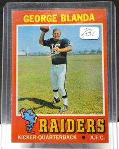 lot 231 image: VINTAGE 1971 Topps # 39 George Blanda Oakland Raiders