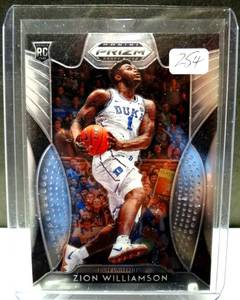lot 254 image: Zion Williamson ROOKIE CARD PANINI PRIZM DRAFT PICKS 2019-20 HOT RC