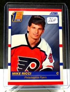 lot 264 image: ROOKIE - 1990-91 Score #433 Mike Ricci Rookie RC - Philadelphia Flyers