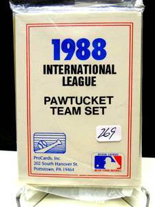 lot 269 image: SEALED 1988 Pawtucket (Red Sox) AAA Minor League Complete Team Set 26 Cards NM