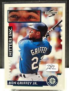 lot 282 image: 1995 Score #551 Ken Griffey JR., Hitters INC. Centerfielder, Seattle Mariners $$